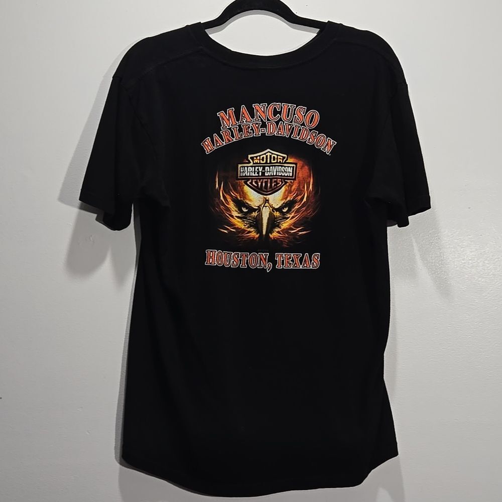 Harley-Davidson Tee 2012 MANCUSO HOUSTON Texas Black Short Sleeve Tee L